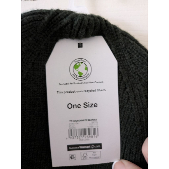 Time and true dark green beanie with tags - Picture 2 of 3